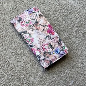 Floral Wallet with Pink and Purple Accents